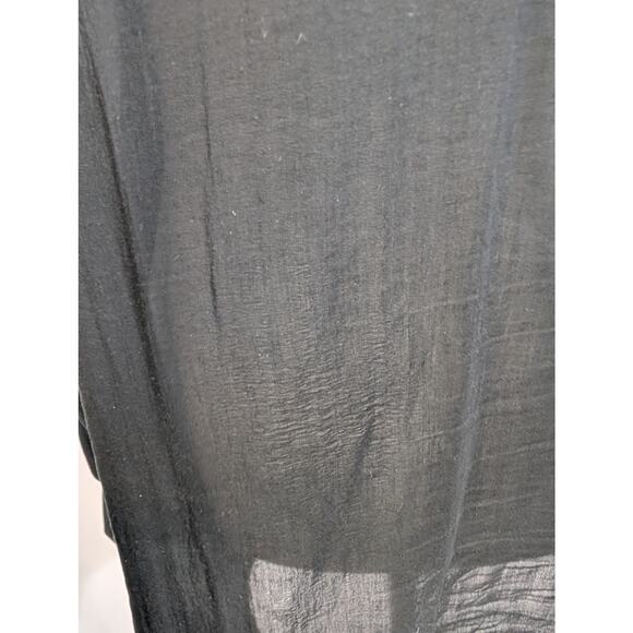Fabiana Filippi Black Cotton Silk Sheer Button Front Top Size L Italy - Picture 6 of 10